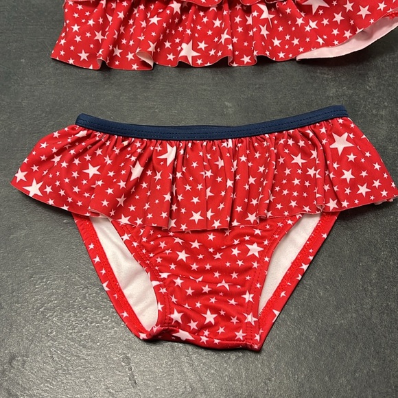 Crazy 8 Girls Two Piece Bikini Bathing Suit red white & blue stars 18-24m - Picture 2 of 6